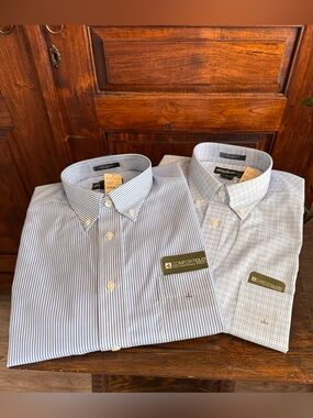 Eddie Bauer Men’s Large Tall Relaxed Fit Button Down Long Sleeve Lot Of 2 New